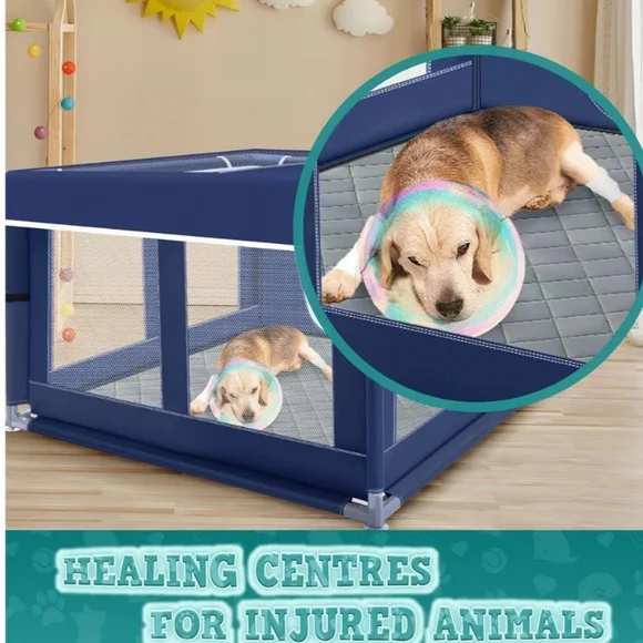 42x42 Inches Puppy Playpen with Cover&Dog Pads, Dog Playpen
